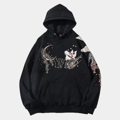 Yee Tailed Fox Embroidered Hoodie